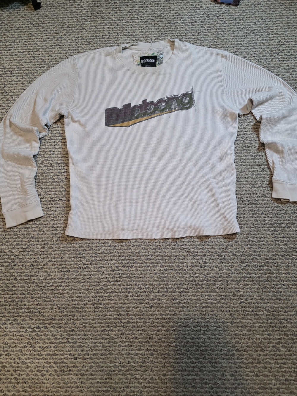 Billabong Cream Long-Sleeve Ribbed Graphic Tee